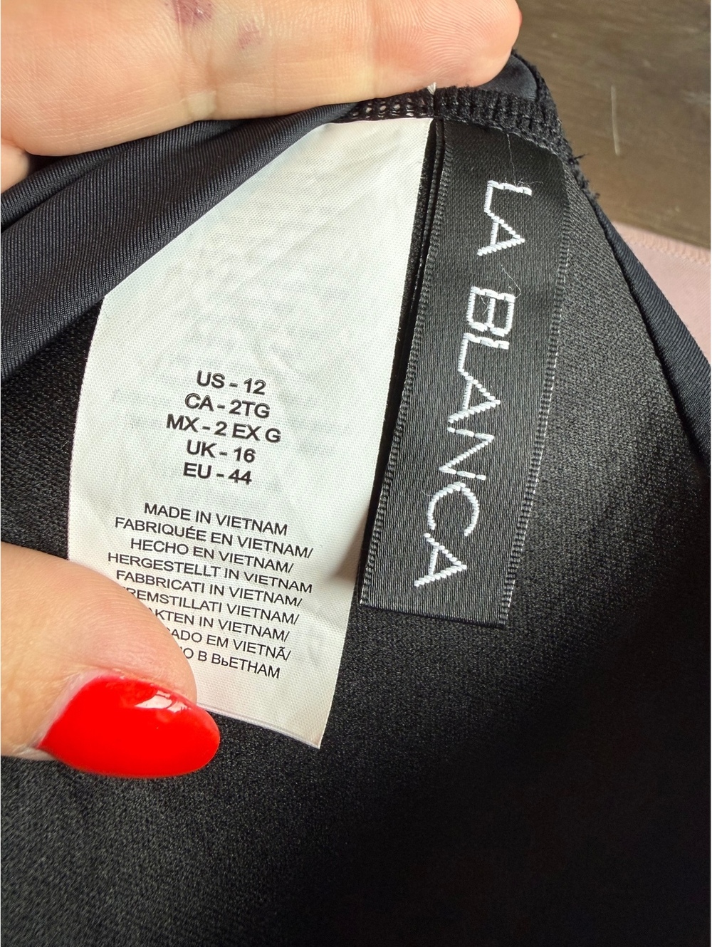 La Blanca Women's Black Halter Tankini Top Size 12 - Picture 4 of 4